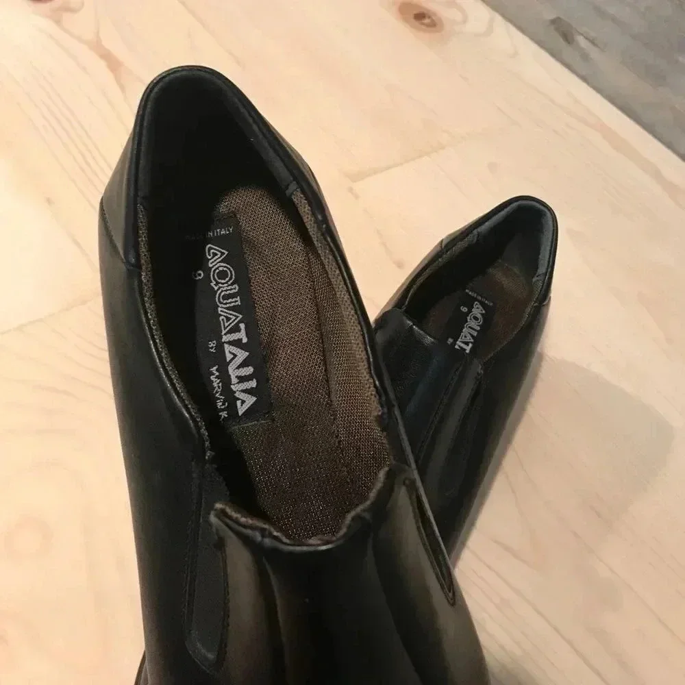 Aquatalia by Marvin K Italian Leather Wedged Flats